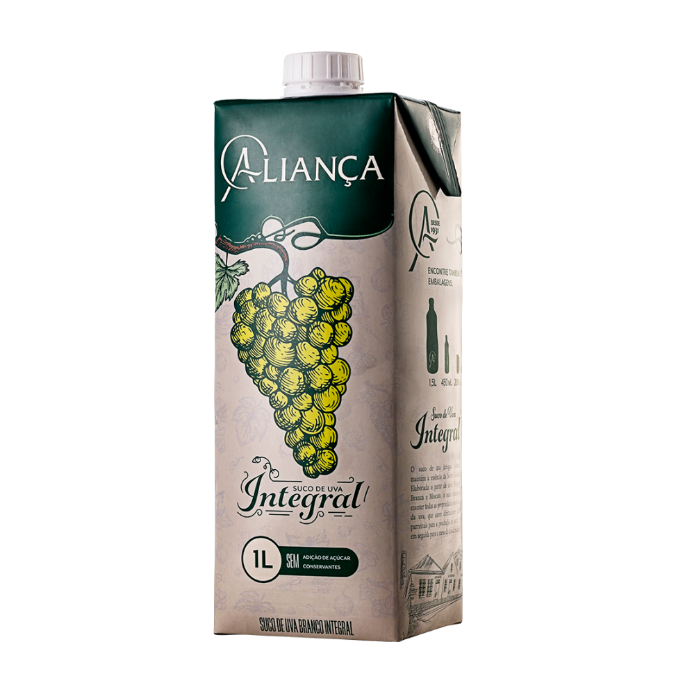 Suco de Uva Integral Aliança Branco Cartonado 1L