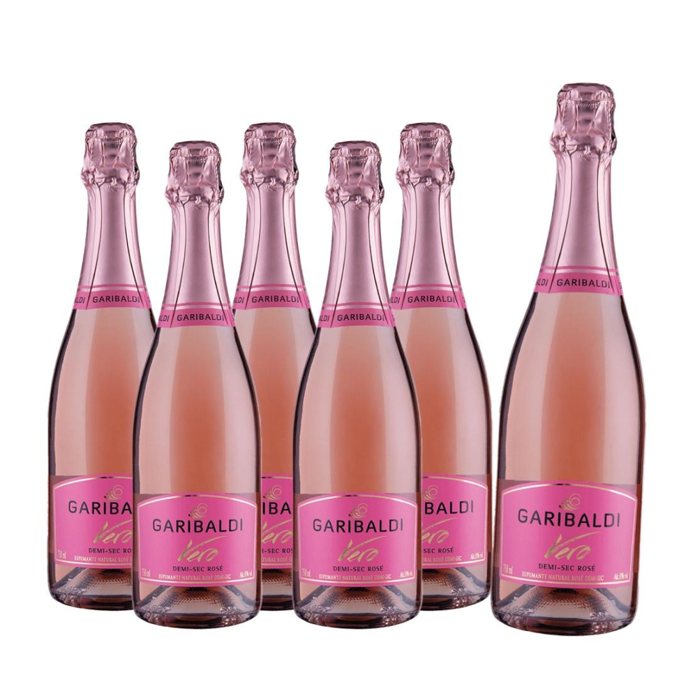 COMPRE 5 LEVE 6: Espumante Garibaldi Vero Demi-Sec Rosé 750ml