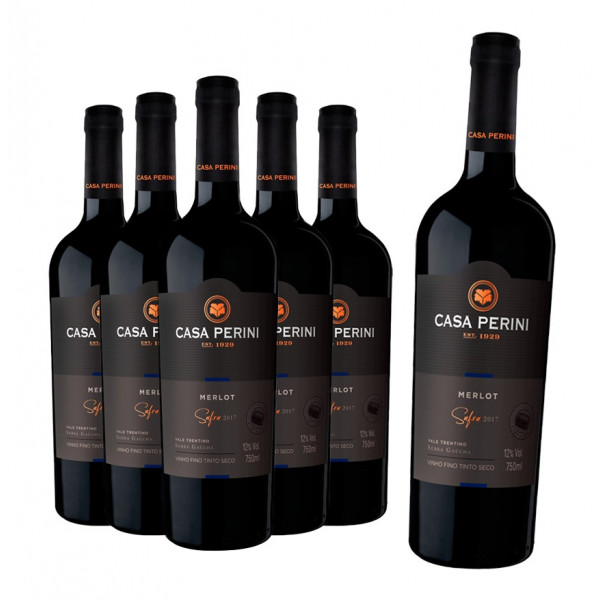 Compre 5 Leve 6: Vinho Casa Perini Merlot 750ml