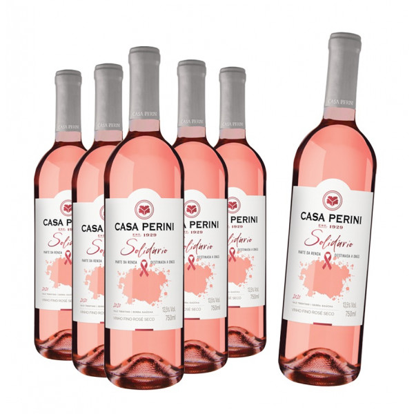 Compre 5 Leve 6: Vinho Casa Perini Rosé Solidário 750ml