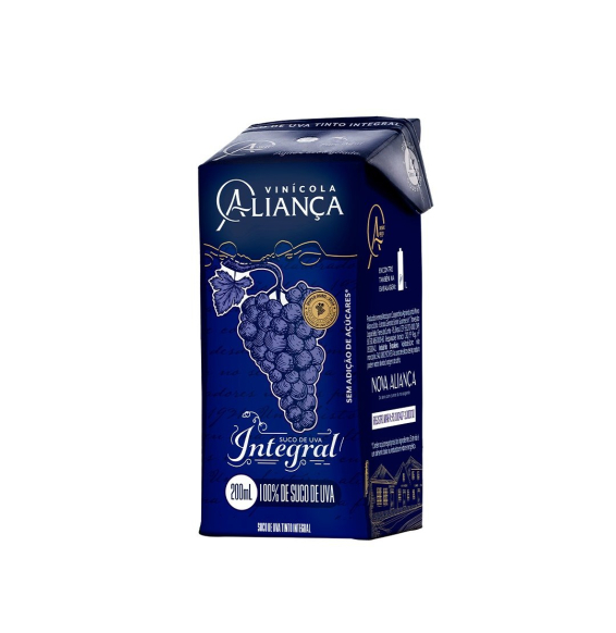 Suco De Uva Integral Aliança Tinto Cartonado 200ml 8011